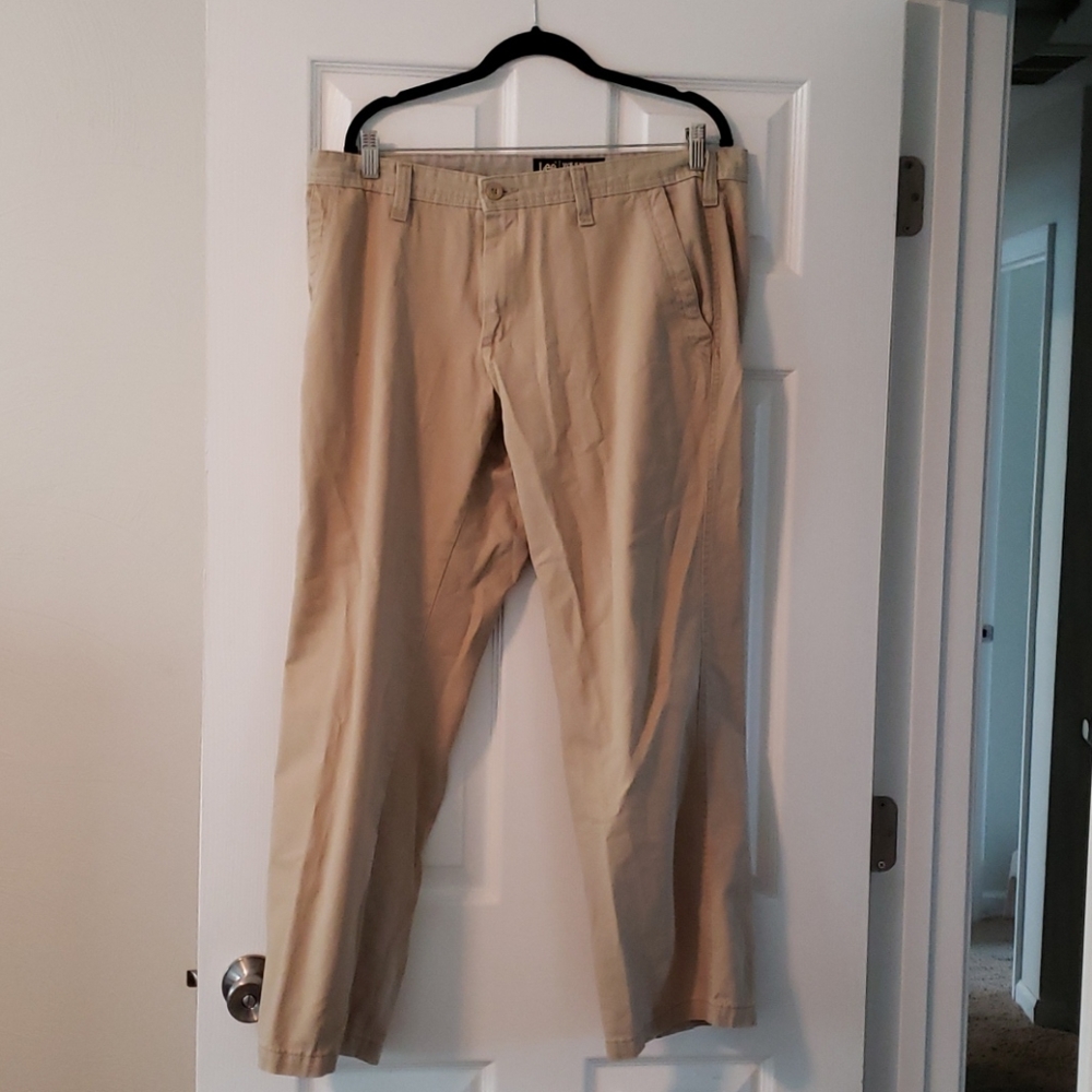 Lee WEEKEND Flat Front Chinos 36x29 Khaki